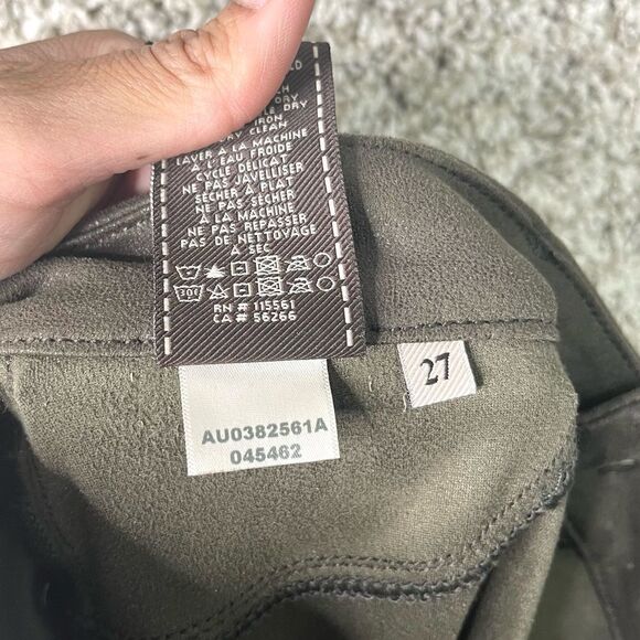 7 For All Mankind Pants Women’s 27 Green Suede Skinny - Picture 7 of 10